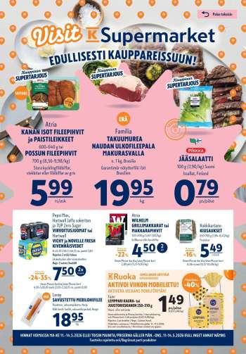 K-Supermarket tarjoukset  - 11.05.2026 - 14.05.2026.