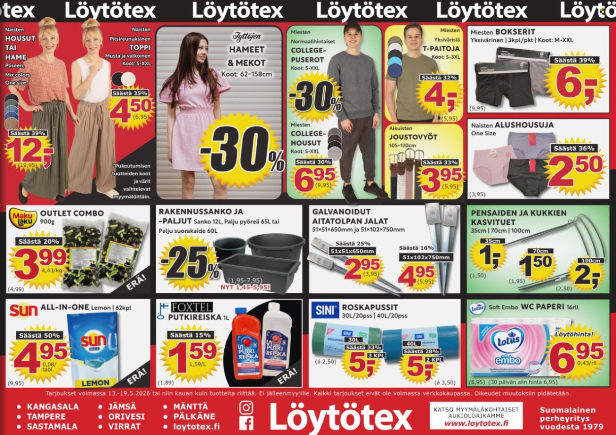 Löytötex tarjoukset - 13.05.2026 - 19.05.2026. Sivu 1