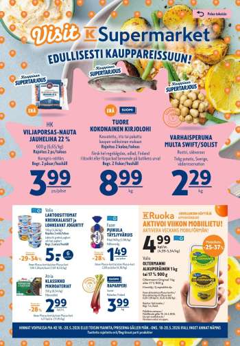K-Supermarket tarjoukset  - 18.05.2026 - 20.05.2026.