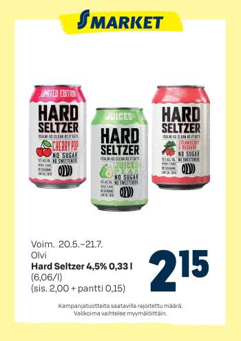 S-market tarjoukset  - 20.05.2026 - 21.07.2026.