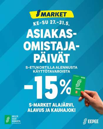S-market tarjoukset  - 27.05.2026 - 31.05.2026.