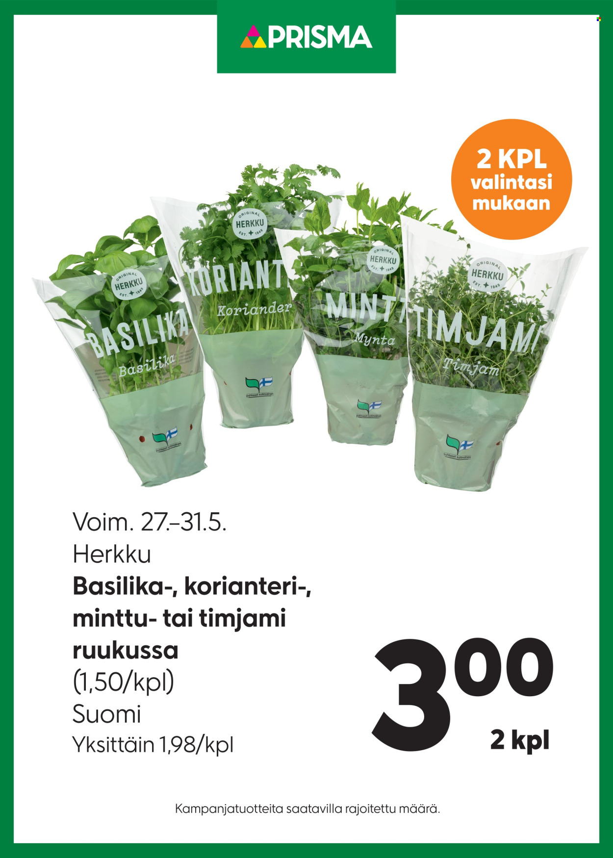 Prisma tarjoukset - 27.05.2026 - 31.05.2026. Sivu 1