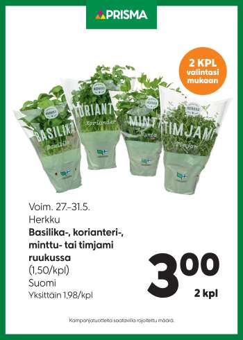 Prisma tarjoukset  - 27.05.2026 - 31.05.2026.
