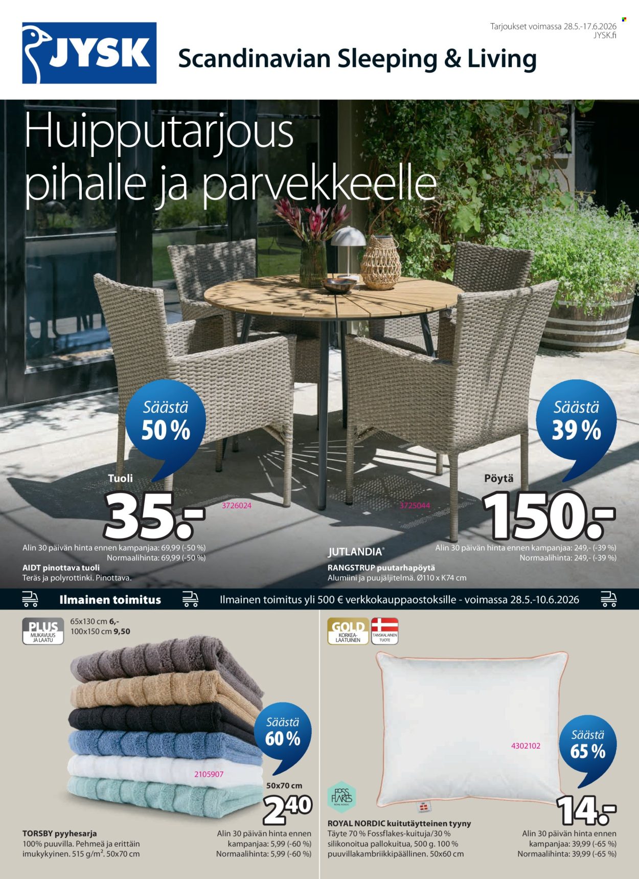 JYSK tarjoukset - 28.05.2026 - 17.06.2026. Sivu 1