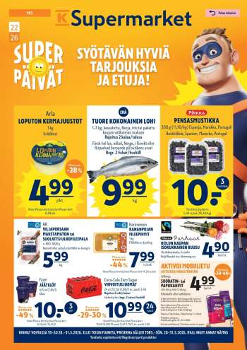 K-Supermarket tarjoukset  - 28.05.2026 - 31.05.2026.