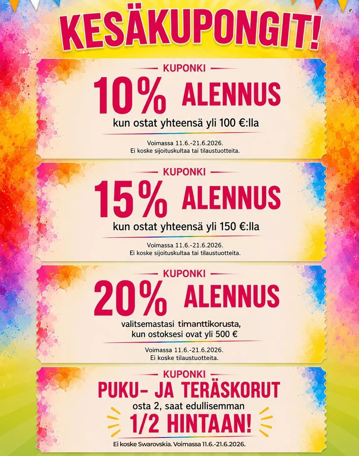 Kultajousi tarjoukset. Sivu 1