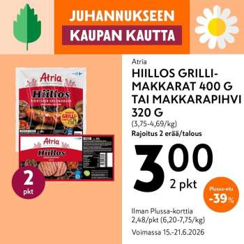 K-market tarjoukset  - 15.06.2026 - 21.06.2026.