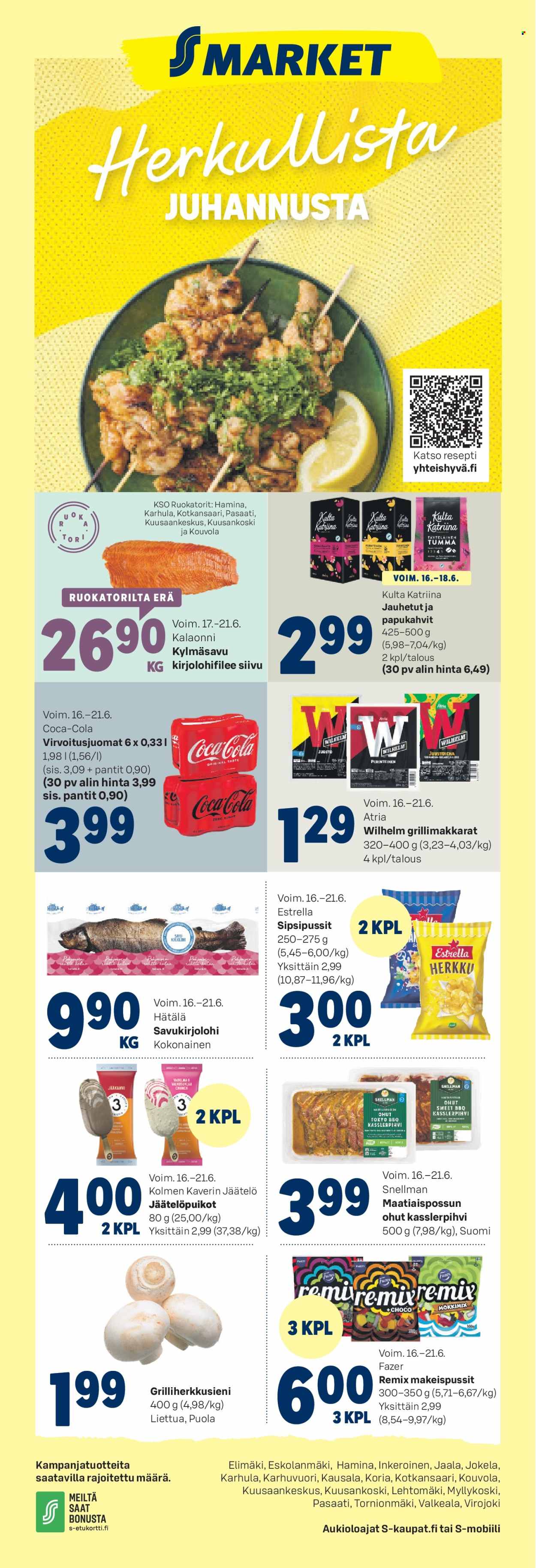 S-market tarjoukset - 16.06.2026 - 21.06.2026. Sivu 1