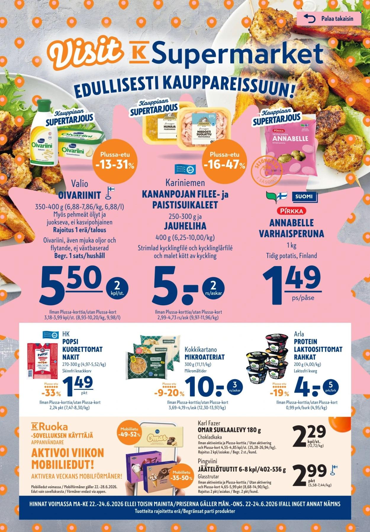 K-Supermarket tarjoukset - 22.06.2026 - 24.06.2026. Sivu 1