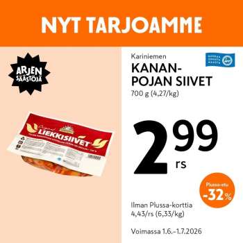 K-market tarjoukset  - 01.06.2026 - 01.07.2026.