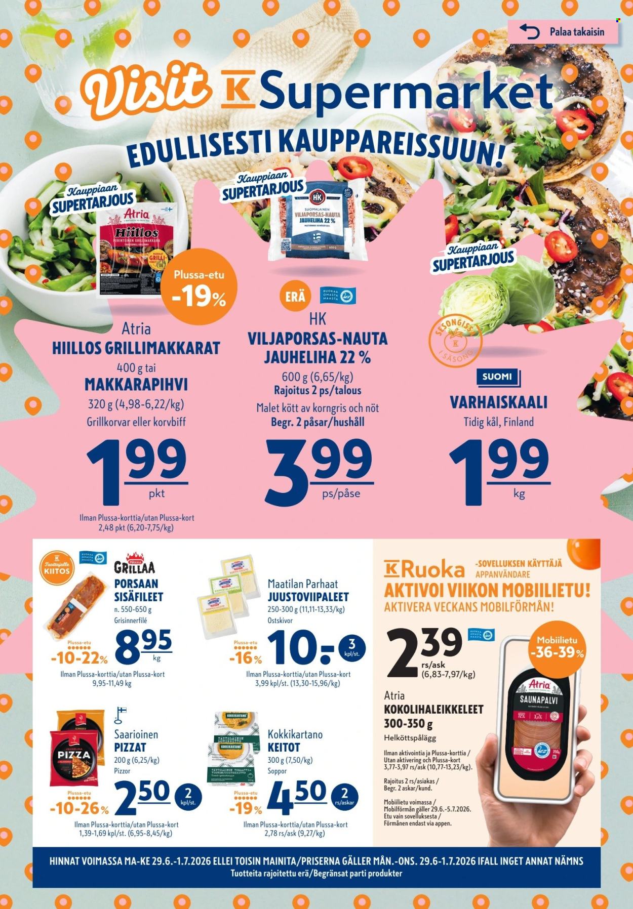 K-Supermarket tarjoukset - 29.06.2026 - 01.07.2026. Sivu 1