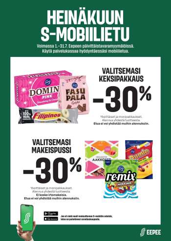 S-market tarjoukset  - 01.07.2026 - 31.07.2026.