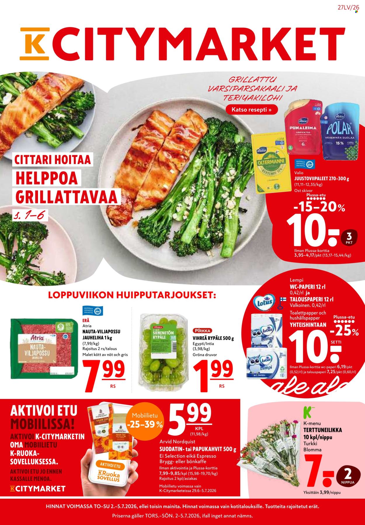 K-citymarket tarjoukset - 02.07.2026 - 05.07.2026. Sivu 1
