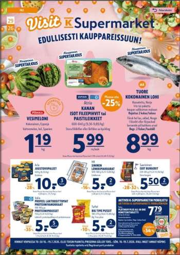 K-Supermarket tarjoukset  - 16.07.2026 - 19.07.2026.