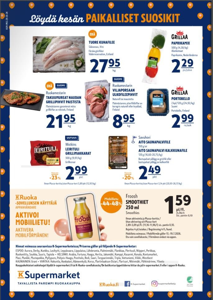 K-Supermarket tarjoukset - 16.07.2026 - 19.07.2026. Sivu 4