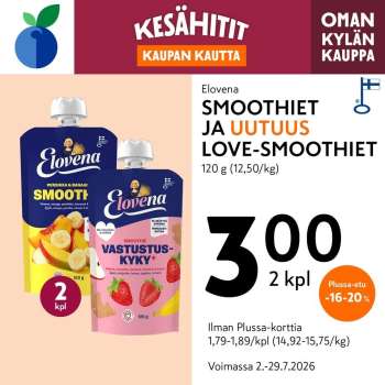 K-market tarjoukset  - 02.07.2026 - 29.07.2026.