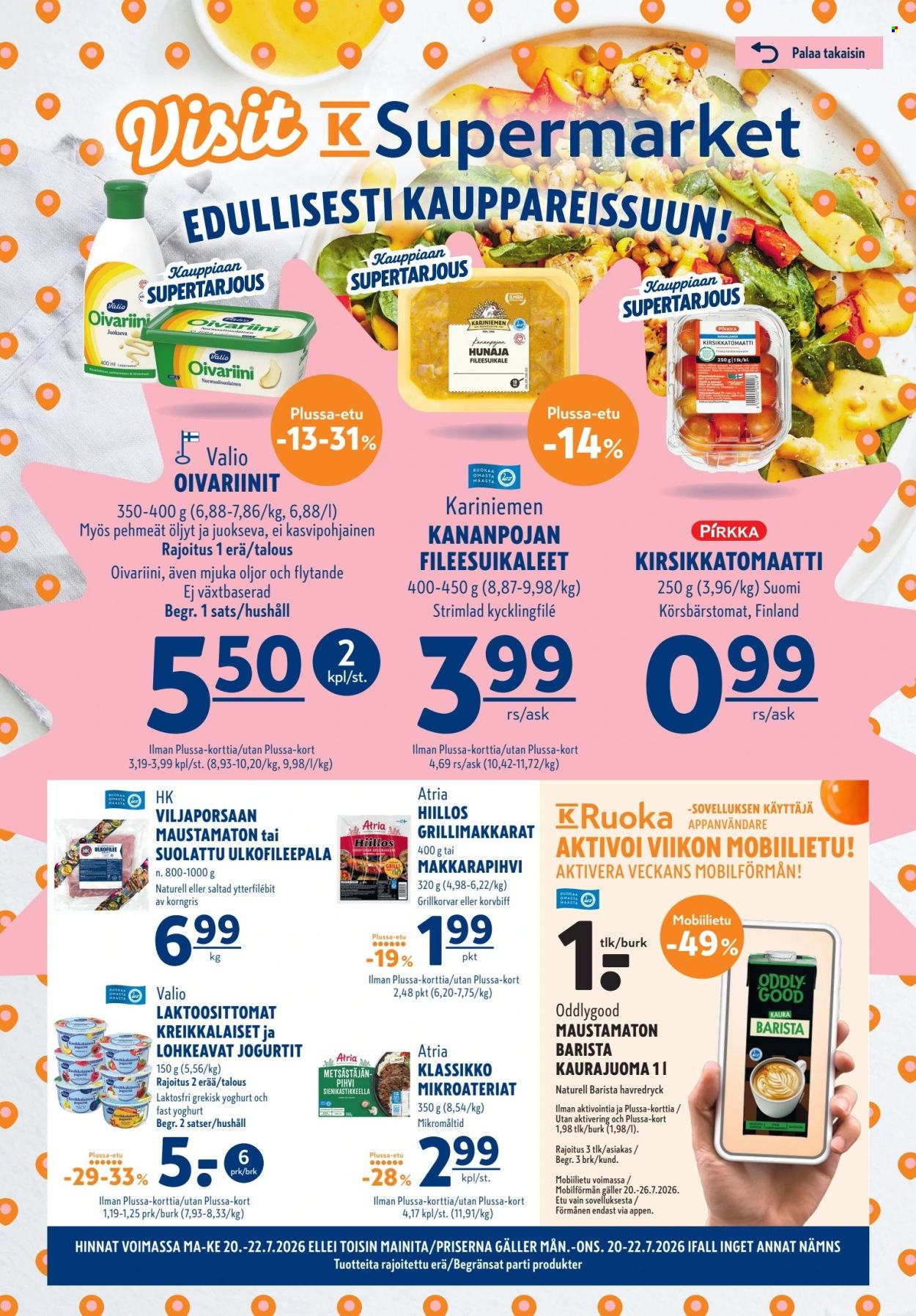 K-Supermarket tarjoukset - 20.07.2026 - 22.07.2026. Sivu 1