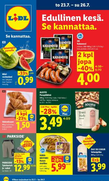 Lidl tarjoukset  - 23.07.2026 - 29.07.2026.
