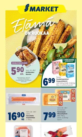 S-market tarjoukset  - 22.07.2026 - 26.07.2026.