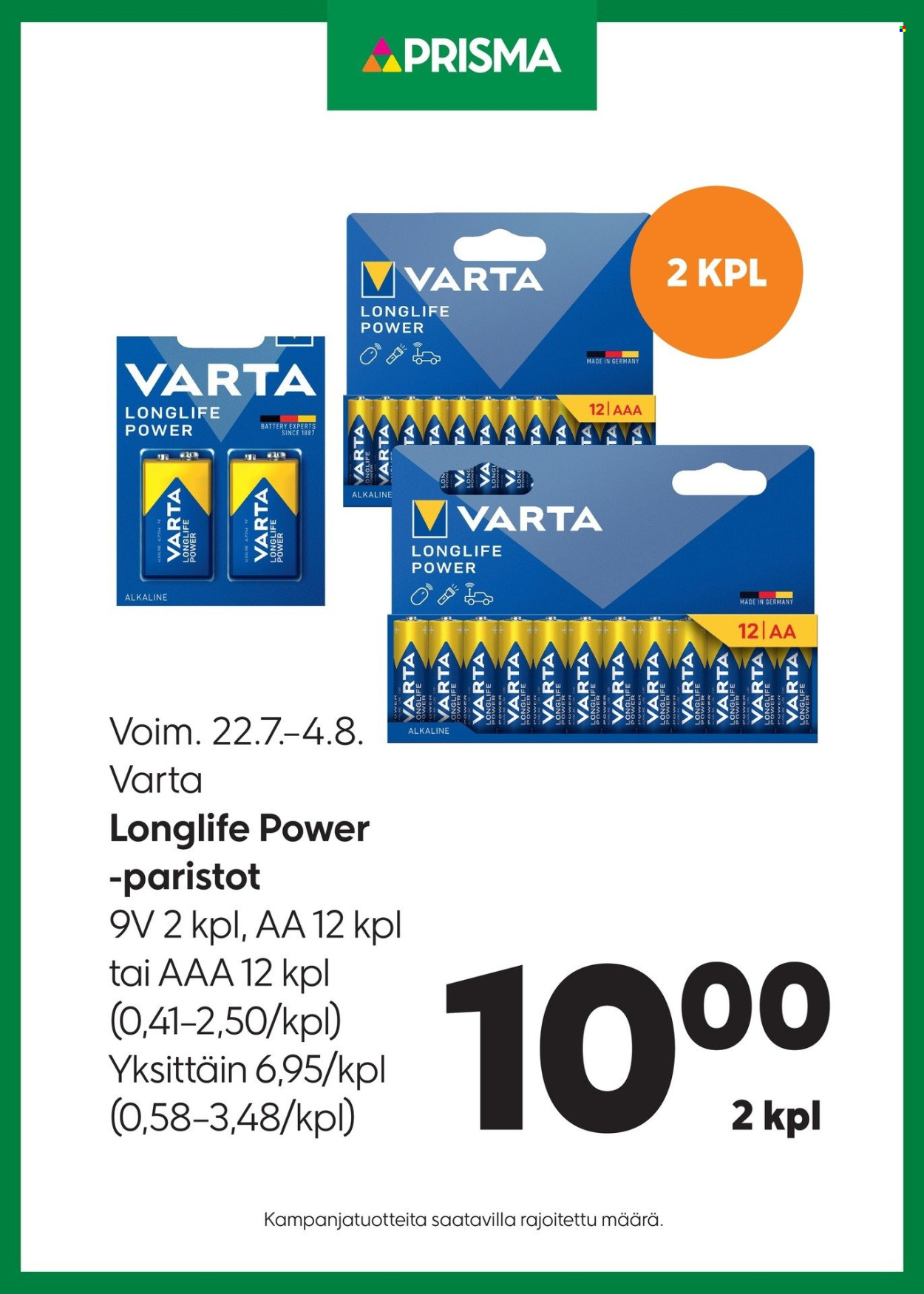 Prisma tarjoukset - 22.07.2026 - 04.08.2026. Sivu 1