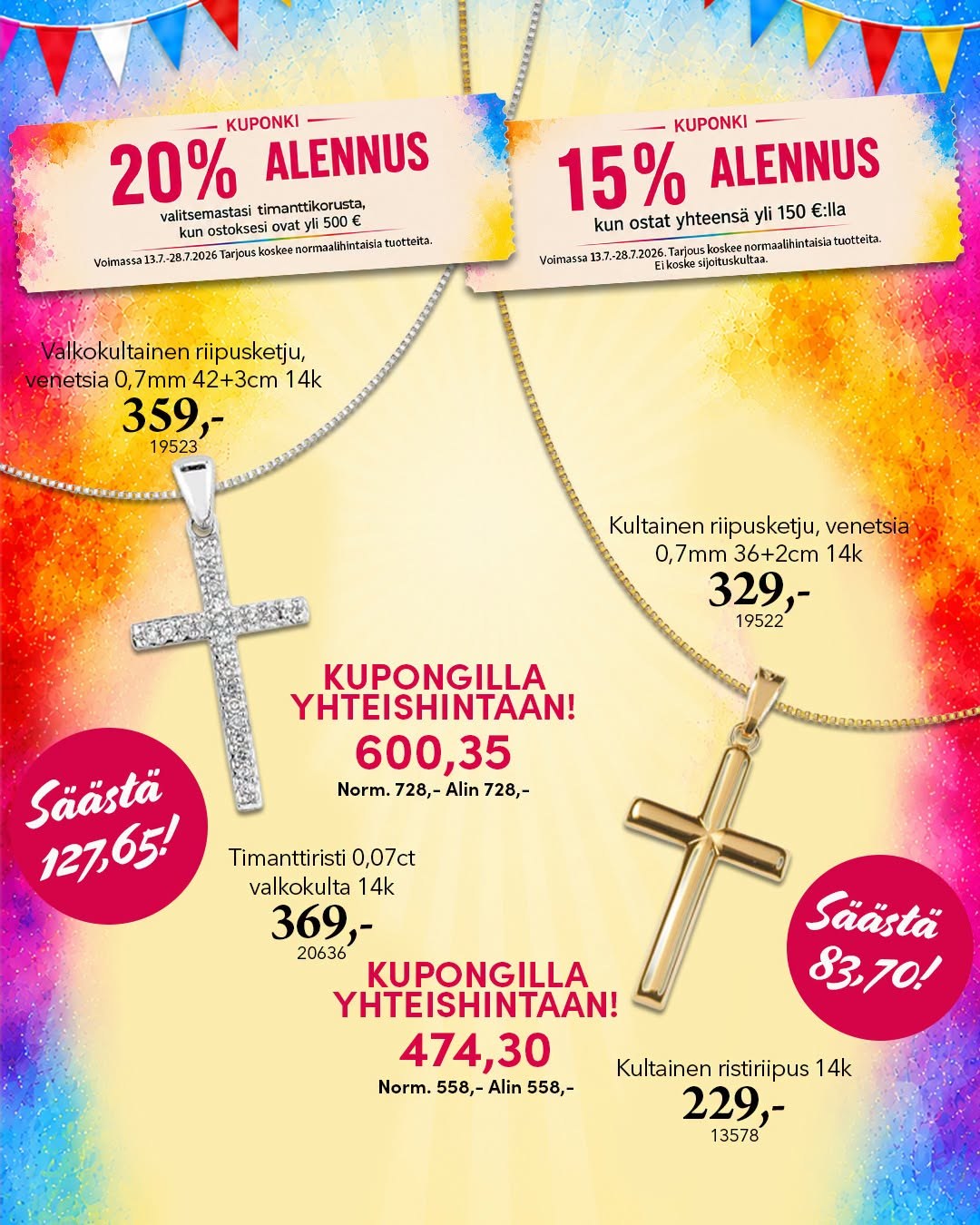 Kultajousi tarjoukset - 13.07.2026 - 28.07.2026. Sivu 1