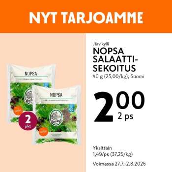 K-market tarjoukset  - 27.07.2026 - 02.08.2026.