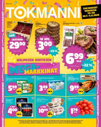 Tokmanni tarjoukset  - 30.07.2026 - 02.08.2026.