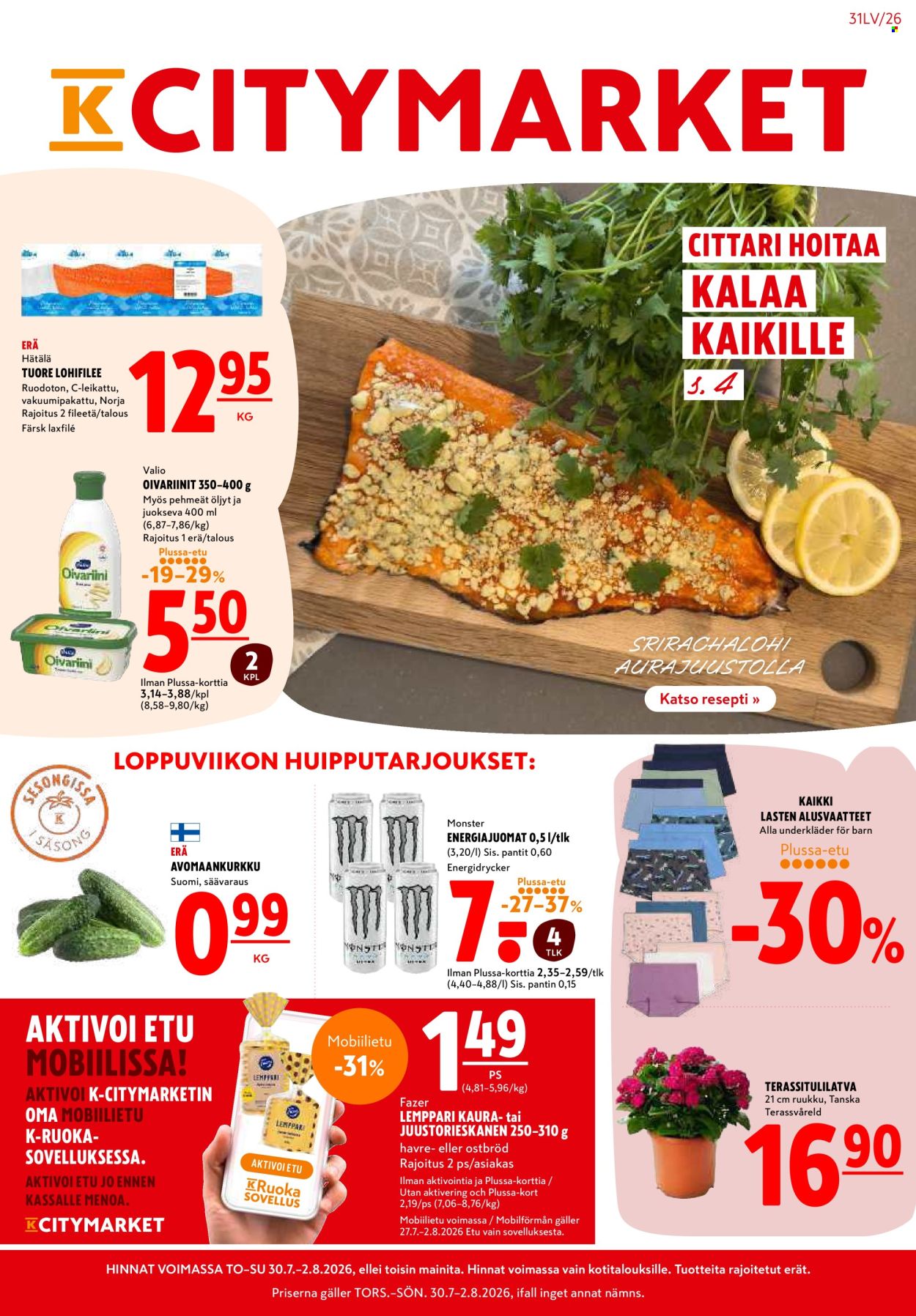 K-citymarket tarjoukset - 30.07.2026 - 02.08.2026. Sivu 1