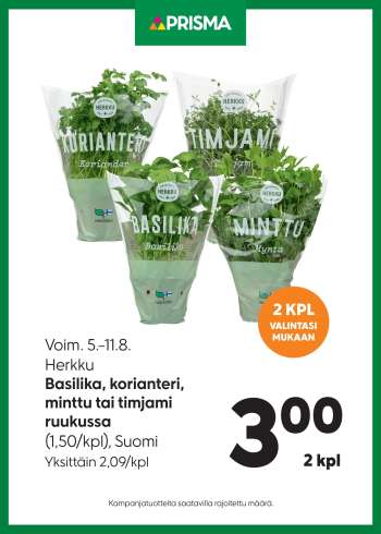 Prisma tarjoukset  - 05.08.2026 - 11.08.2026.