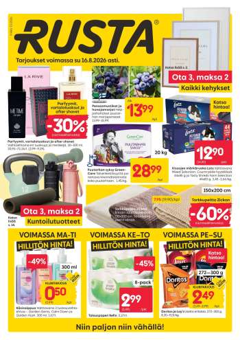 Rusta tarjoukset  - 10.08.2026 - 16.08.2026.