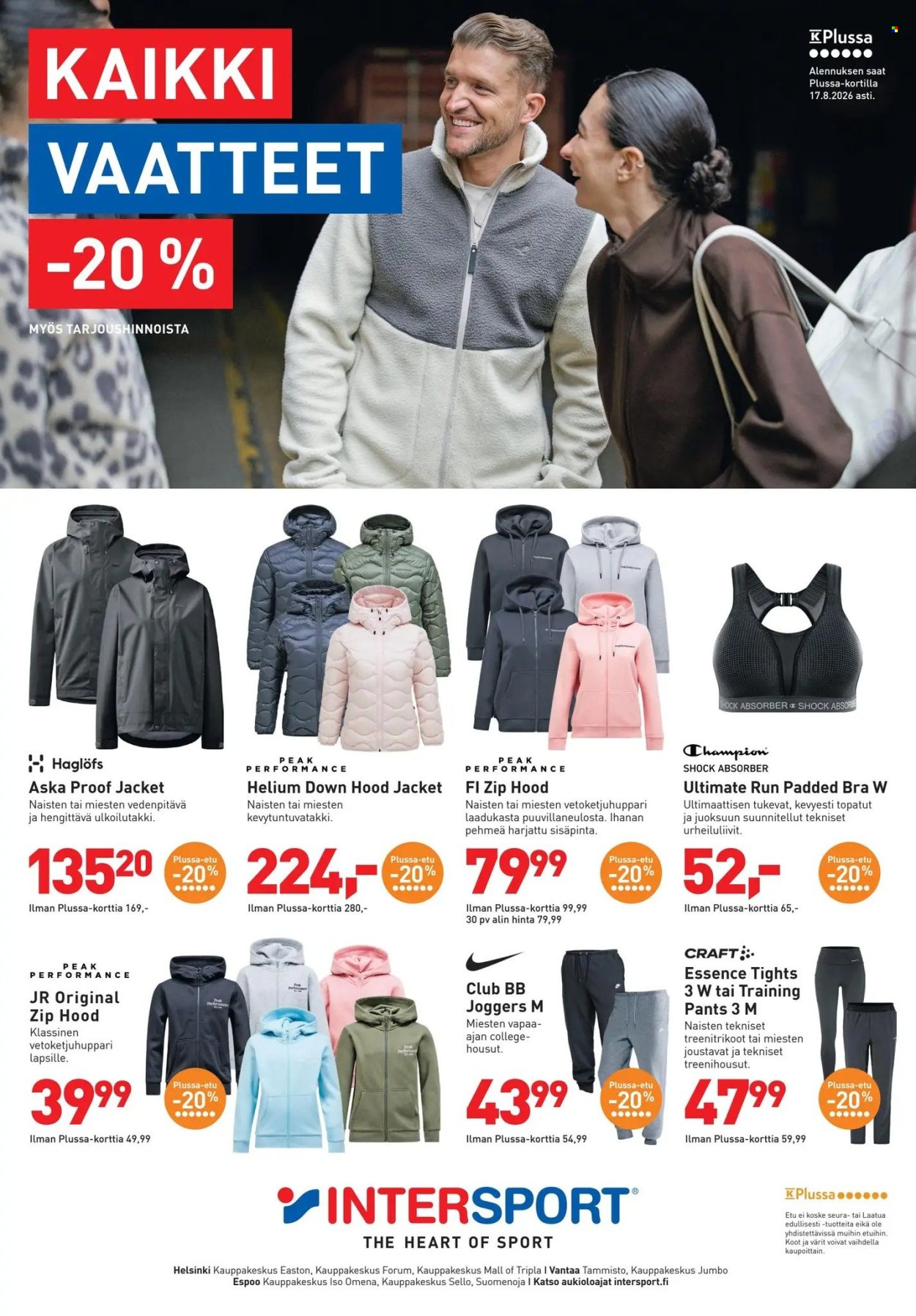 Intersport tarjoukset - 17.08.2026 - 17.08.2026. Sivu 1