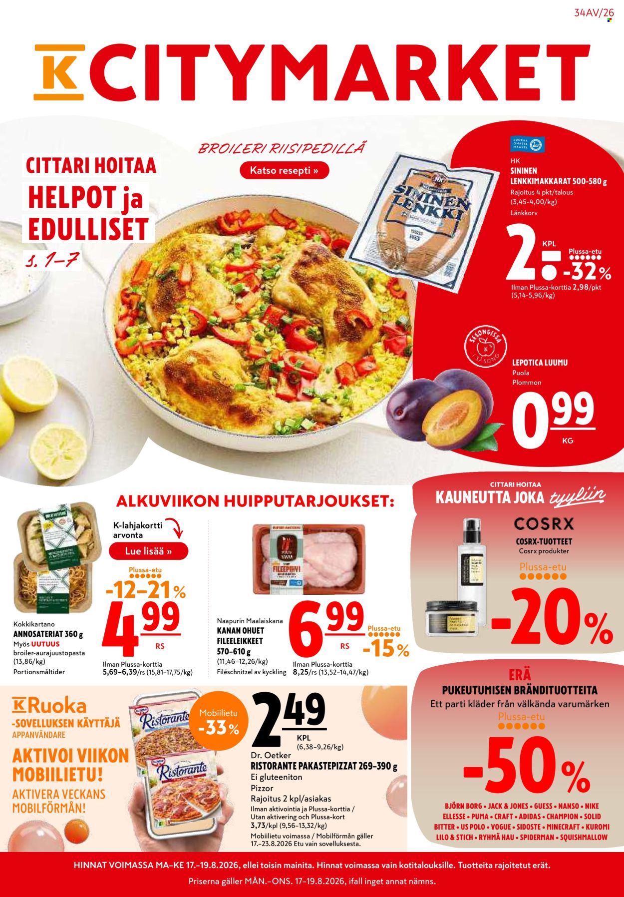 K-citymarket tarjoukset - 17.08.2026 - 19.08.2026. Sivu 1