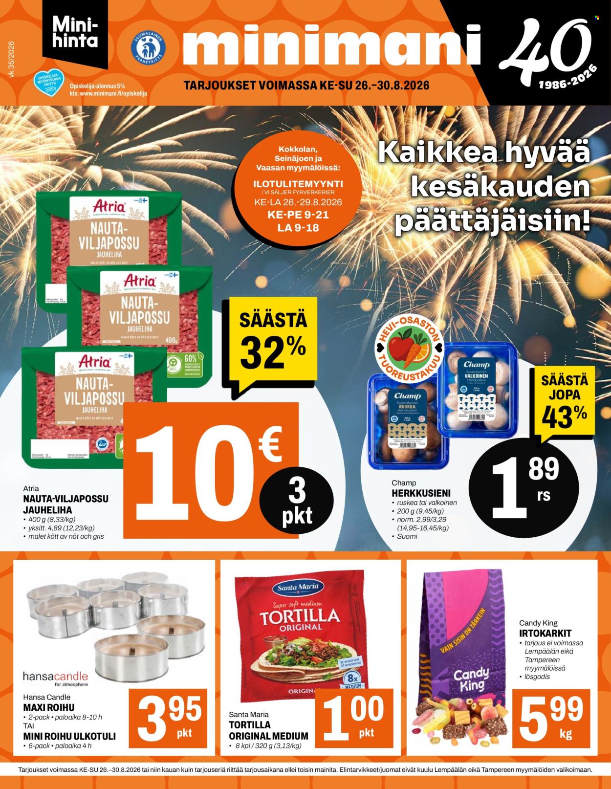 Minimani tarjoukset - 26.08.2026 - 30.08.2026. Sivu 1