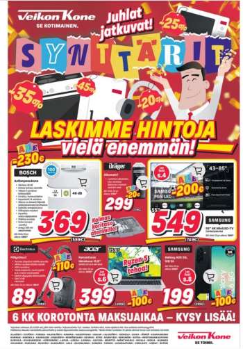 Veikon Kone tarjoukset  - 07.09.2026 - 20.09.2026.