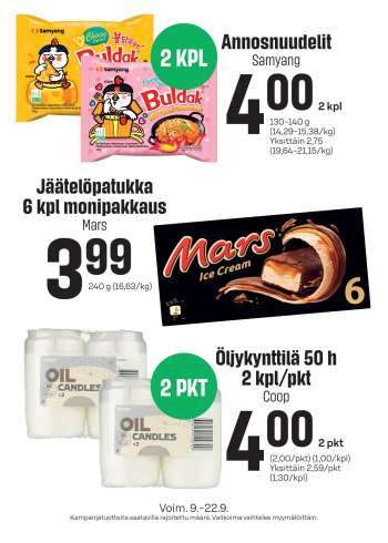 Sale tarjoukset  - 09.09.2026 - 22.09.2026.