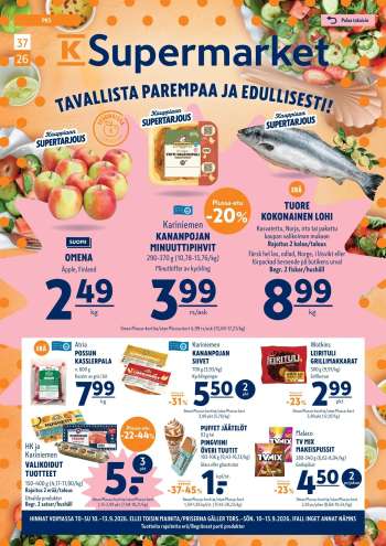 K-Supermarket tarjoukset  - 10.09.2026 - 13.09.2026.