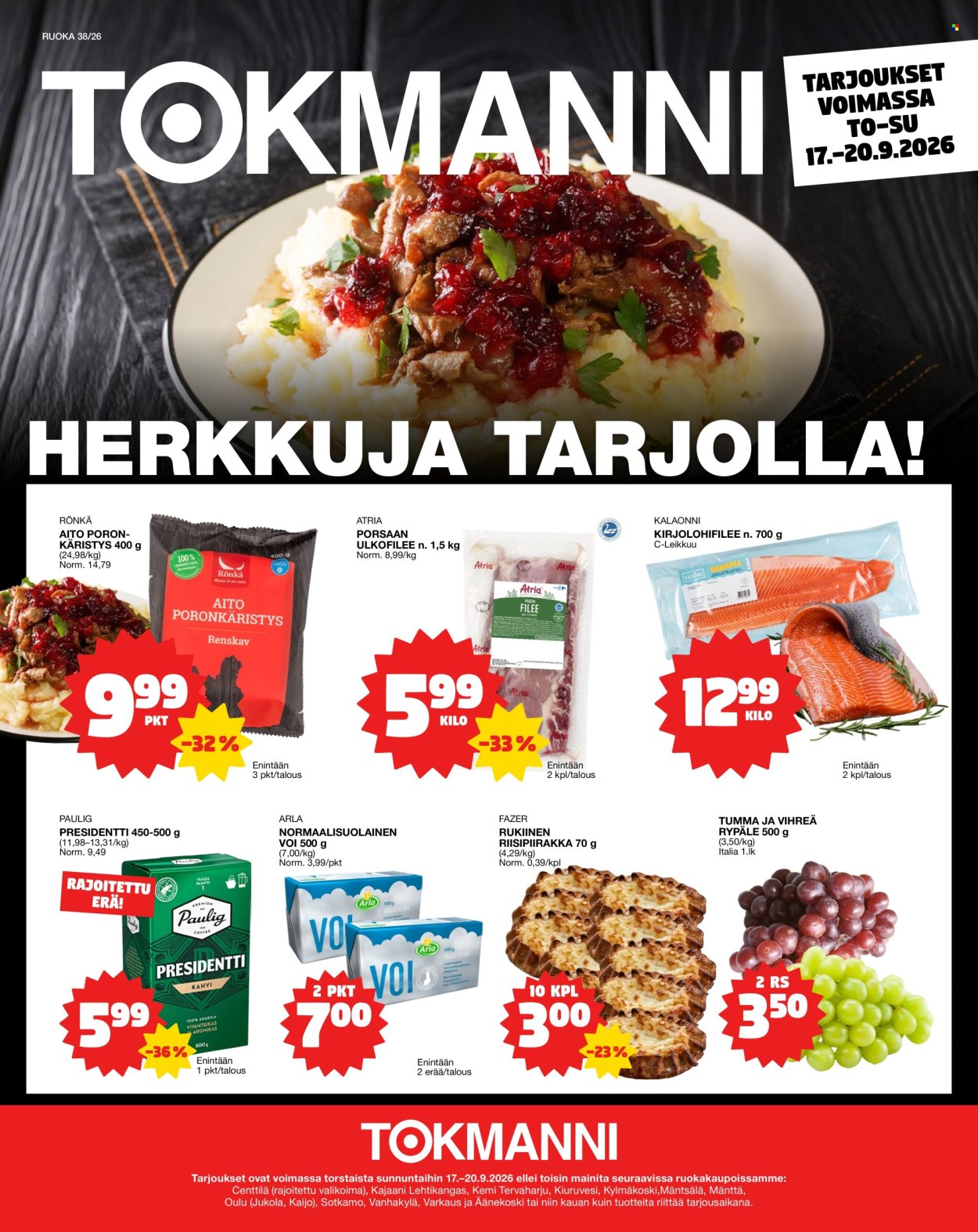 Tokmanni tarjoukset - 17.09.2026 - 20.09.2026. Sivu 1