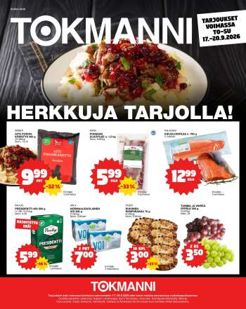 Tokmanni tarjoukset  - 17.09.2026 - 20.09.2026.