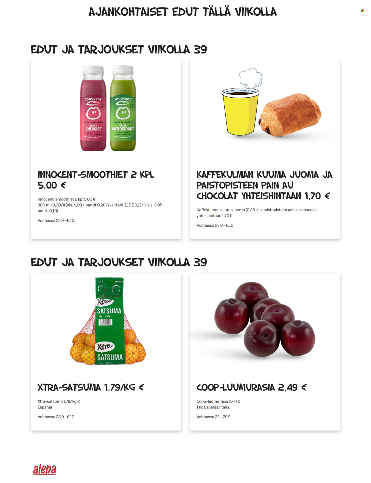 Alepa tarjoukset - 23.09.2026 - 29.09.2026. Sivu 1
