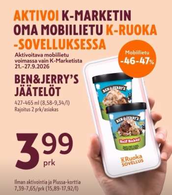 K-market tarjoukset  - 21.09.2026 - 27.09.2026.