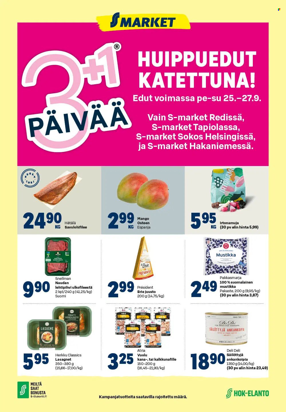 S-market tarjoukset - 25.09.2026 - 27.09.2026. Sivu 1