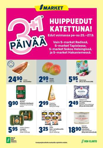 S-market tarjoukset  - 25.09.2026 - 27.09.2026.