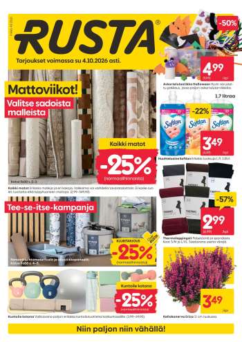 Rusta tarjoukset  - 28.09.2026 - 04.10.2026.
