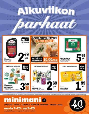 Minimani tarjoukset  - 28.09.2026 - 29.09.2026.