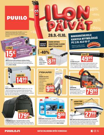 Puuilo tarjoukset  - 28.09.2026 - 11.10.2026.
