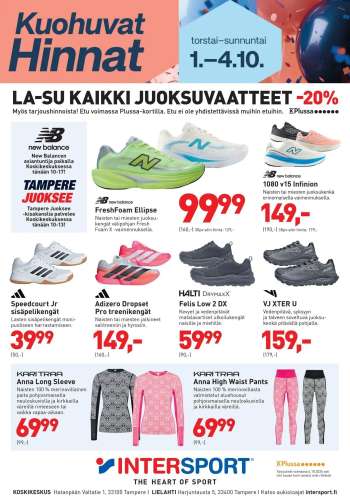 Intersport tarjoukset  - 01.10.2026 - 04.10.2026.