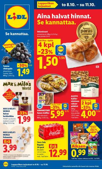Lidl tarjoukset  - 08.10.2026 - 11.10.2026.