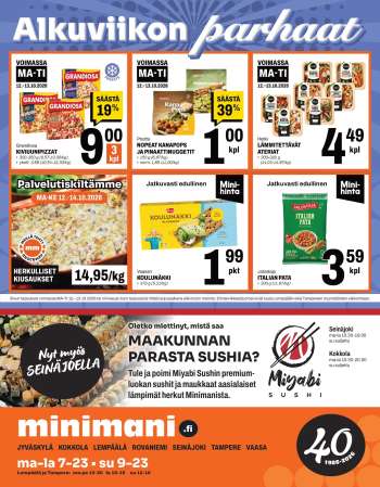 Minimani tarjoukset  - 12.10.2026 - 13.10.2026.