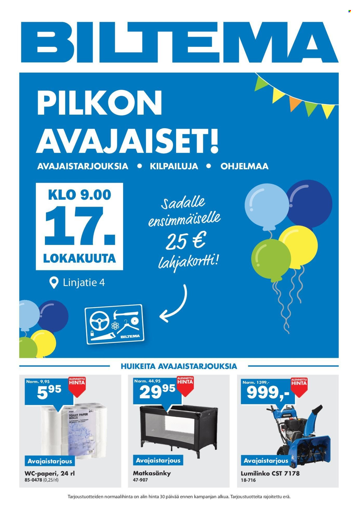 Biltema tarjoukset - 17.10.2026 - 18.10.2026. Sivu 1