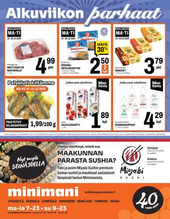 Minimani tarjoukset  - 19.10.2026 - 20.10.2026.